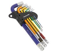 Sealey AK7190 Ball-End Hex Key Set 9pc Colour-Coded Long