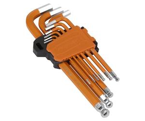 Sealey Premier 9pc Long Ball-End Hex Key Set - Imperial SAE - AK71750