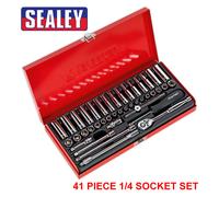 Sealey Ak690 Socket Set 41Pc 1/4Inch Sq Drive 6Pt Walldrive Duometric