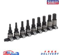 AK7986 Sealey 9pc 3/8″ Sq Drive Hex Bit Set - Black Chrome Finish