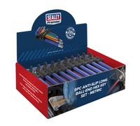 Sealey Premier 9pc Anti-Slip Long Ball-End Hex Set - Metric - Display Box of 10 - AK7190DB