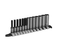 Socket Set Deep 13pc 1/4"Sq Drive Metric - Black Series