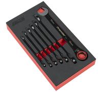 Sealey Premier Black 7 Piece Ratchet Combination Spanner Set