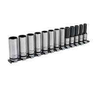 Sealey AK2745B Socket Set 13Pc 1/2inSq Drive Deep Lock-On™ 6Pt Metric - Black Series