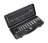 Sealey AK7971 PREMIER BLACK Socket Set 34pc 3/8" Sq 6pt WallDrive Metric