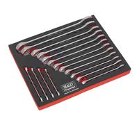 Sealey Premier Combination Spanner Set 16pc Metric Cold Stamped EVA Tray 6-22mm