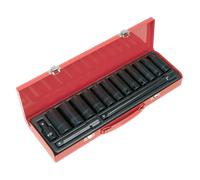 Impact Socket Set 15pc 1/2"Sq Drive Deep Metric