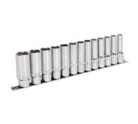 Sealey Socket Set AK2745 13pc 1/2in Sq Drive Deep Lock-On 6pt Metric