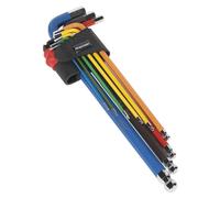 SEALEY AK7191 Ball-End Hex Key Set 9pc Colour-Coded Extra-Long Metric