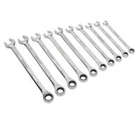 Sealey Combination Ratchet Spanner Set AK63914 10pc Extra-Long Metric