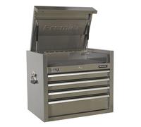 Sealey PTB66004SS Topchest 4 Drawer 675mm Stainless Steel Heavy-Duty