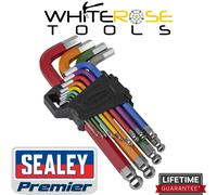 Sealey Premier Hex Key Set Jumbo Colour-Coded Anti-Slip Ball-End 13pc