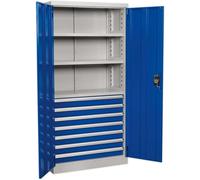 Industrial Cabinet 7 Drawer 3 Shelf 1800mm