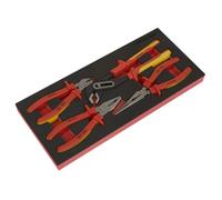 Sealey Premier Insulated Pliers Set 4 Pieces With Tool Tray Vde Approved Tbte07