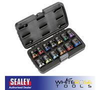 Sealey Premier Lock-On™ Impact Socket Set 13pc 1/2"Sq Drive 6pt 10-24mm Metric