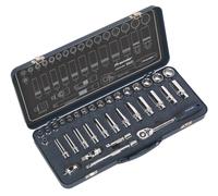 Sealey Premier Lock-On™ Socket Set 3/8"Sq Drive 34pc