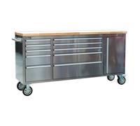 Sealey AP7210SS Mobile Stainless Steel Tool Cabinet 10 Drawer & Cu...