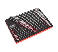 Sealey Premier Range 25 Pc Combination Spanner Set 6 - 32MM Foam Tray. Metric
