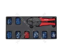 Sealey Premier Ratchet Crimper & Assorted Insulated Terminal Set with Tool T