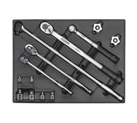 Sealey TBT32 Tool Tray With Ratchet, Torque Wrench, Breaker Bar Etc 13Pc, Multi
