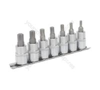 Sealey Premier Ribe Socket Bit Set 3/8"Sq Drive 50mm 7pc