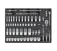 Sealey Tool Tray with Socket Set TBT31 - 55 Piece 3/8" & 1/2" Sq Drive