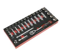 Premier Socket Set with Tool Tray 3/8"Sq Drive 32pc - TBT41