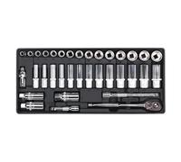 Sealey TBT20 Tool Tray With Socket Set 35Pc 3/8inSq Drive