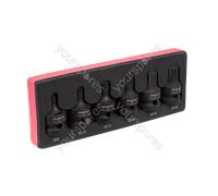 Sealey AK5608 Impact Spline Socket Bit Set 6Pc 1/2inSq Drive