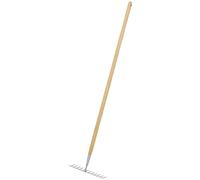 Sealey Gtwh011 Premier Garden Rake With Long Ash Handle & Stainless Steel Tines