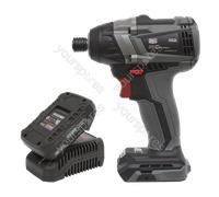 Sealey Premier SV20 Series 1/4"Hex Brushless Cordless Impact Driver Kit 20V