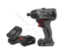Sealey Premier SV20 Series 1/4"Hex Brushless Cordless Impact Driver Kit 20V