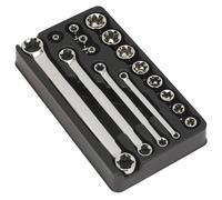 Sealey Ak61801 TRX-Star 3/8Sq Drive Socket and Spanner Set 16Pc