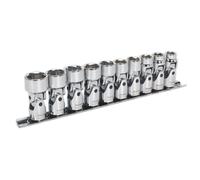 Sealey AK2710 Universal Joint Socket Set 10Pc 3/8inSq Drive 6Pt Walldrive® Metric