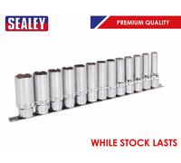 SEALEY PREMIUM SOCKET SET 12PC 3/8"SQ DRIVE DEEP LOCK-ON AK2744