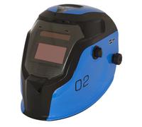 Sealey Protection Blue Auto Darkening Welding Safety Helmet Shade 9-13 Pwh2