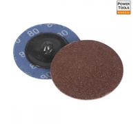 Sealey PTCQC5080 Quick-Change Sanding Disc Ø50Mm 80Grit Pack Of 10