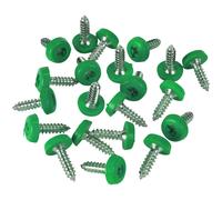 Sealey Green Plastic Enclosed Head Number Plate Screws 4.8mm 18mm Pack of 50