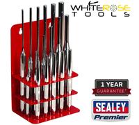 Sealey Punch Set 17pc Premier Punching Marking Long Pin Parallel Storage Stand