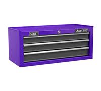 Sealey Tool Chest American PRO AP22309BBCP - 3-Drawer Mid-Box, Ball-Bearing Slides, Purple/Grey