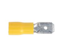 Sealey Push-On Terminal 6.3mm Male Yellow Pack Of 100 Yt15