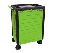 Sealey 7 Drawer Push-To-Open Rollcab/Tool Chest on Wheels - Green - APPD7G