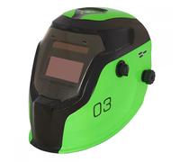 Sealey Auto Darkening Solar Powered True Colour Welding Helmet - Shade 9-13 - Green - PWH3
