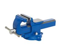Sealey 100mm Quick Action Swivel Base Sg Iron Vice With Built-In Anvil Qave100