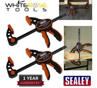 Sealey Quick Bar Clamp 150mm - 2pc Set Heavy Duty Spreader Carbon Steel