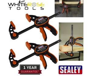 Sealey Quick Bar Clamp 150mm - 2pc Set Heavy Duty Spreader Carbon Steel