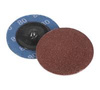 Sealey PTCQC5080 Quick-Change Sanding Disc Ø50Mm 80Grit Pack Of 10