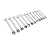Sealey Ratchet Combination Spanner Set S0634 12pc Metric Chrome Vanadium Steel
