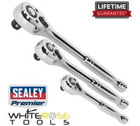 Sealey Ratchet Handle Wrench Set in Tray Pear Head Flip Reverse Premier 3pc