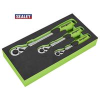 SEALEY RATCHET SET 3PC EXTENDABLE TELESCOPIC 1/4" 1/2" 3/8" REVERSIBLE S01285